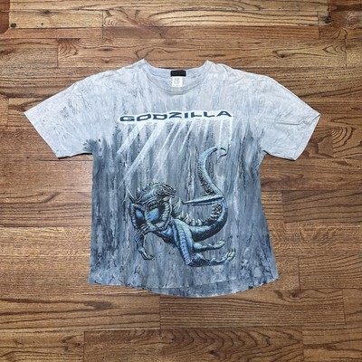 Vintage Rare 1998 Godzilla Movie T-Shirt Tye Dye Size Large Puff Print -image