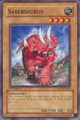 Yugioh Sabersaurus #5DS2-EN002 5D's Starter Deck 2009 1st Edition-image