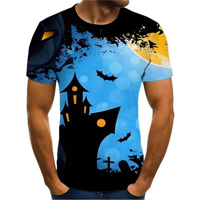 Short-Sleeve Casual T-Shirt with Stunning Sunset Landscape Design for Everyday W-image