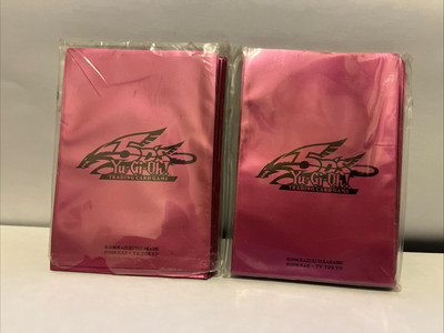 80 YUGIOH PINK Card Deck Protectors 5Ds Duelist Card Sleeves STILL SEALED-image