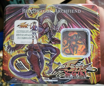 YUGIOH! 5DS GX 2008 COLLECTOR'S TIN RED DRAGON ARCHFIEND TIN (FACTORY SEALED)-image
