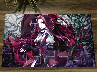 NEW YGO 5d's Black Rose Dragon Playmat  TCG CCG Game Mat & Free Bag-image