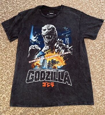Godzilla JAPANESE Anime Design Graphic T-Shirt Mens M-image