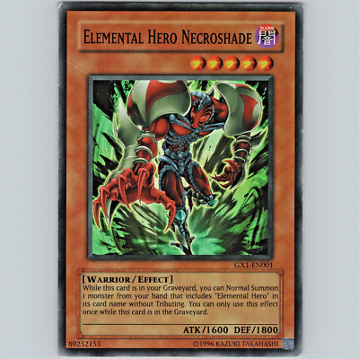 Yugioh Elemental Hero Necroshade GX1-EN001 Unlimited Super Rare Holo - LP-image