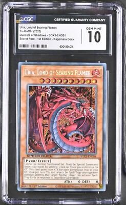 Uria, Lord of Searing Flames (Secret Rare) SGX3-ENG01 - CGC 10 GEM MINT - POP 4-image