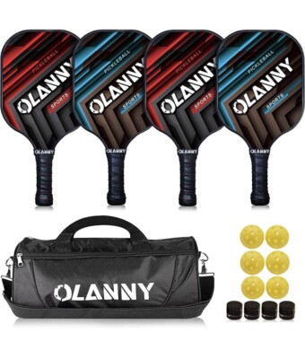 OLANNY Graphite Pickleball Paddles Set- Premium Rackets Fiber Face & Polymer-image