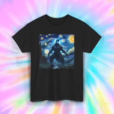 Godzilla Starry Night T-Shirt Unique Monster Art Graphic Tee S-5XL-image