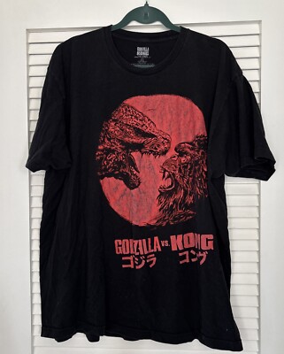 GODZILLA VS KING KONG T Shirt / Tee ~Black Cotton ~ Size 2XL ~ Short Sleeve-image
