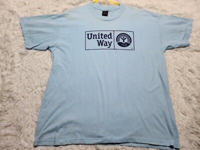 United Way Volunteer Blue T-Shirt XL Distressed Made In The USA Charity-image