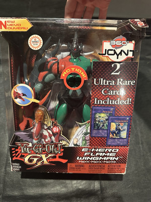 Yugioh 2005 GX E-HERO FLAME WINGMAN ACTION FIGURE WITH CARDS. VERY RARE! NEW!-image