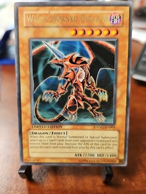 YuGiOh TCG White-Horned Dragon GXNG-EN001 LP Limited Edition Ultra Rare-image