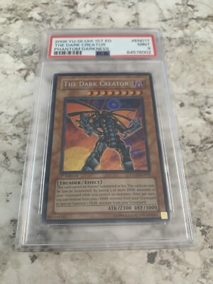 PSA 9 Mint - The Dark Creator PTDN-EN017 1st Edition Secret Rare YuGiOh-image