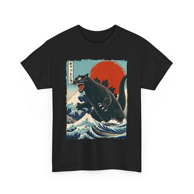 Catzilla Graphic T-Shirt – Cool & Funny Cat Godzilla Hybrid Tee-image