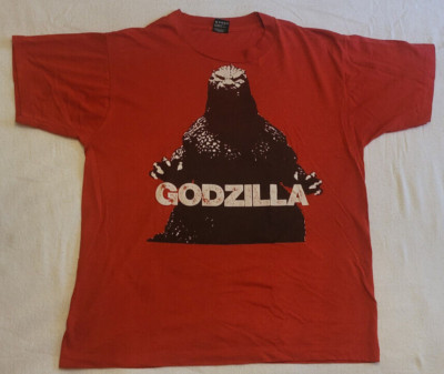 Vintage Godzilla 90s Kaiju T-Shirt Red XL Fruit of the Loom Rare 1990s design-image