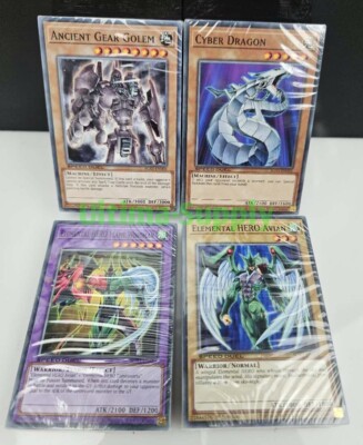 (4)Yugioh Card GX Academy Decks Cyber Dragon/Elemental Hero Wingman/Avian Lot-image