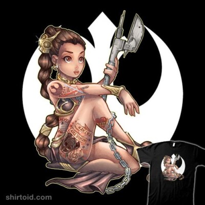STAR WARS Princess Leia T-Shirt NO ONE'S SLAVE TeeVillain HuttSlayer Slave Leia-image