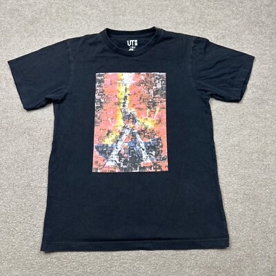 Gundam  x Uniqlo Shirt Mens Size XS Black Universal Century Adults Short Sleeve-image
