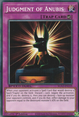 YUGIOH CARD JUDGMENT OF ANUBIS SGX2-END19 1ST EDITION COMMUN-image