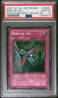 YUGIOH PSA 10 2007 Rope of Life SD2-ENDE1 Secret Rare POP 2-image