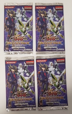 LOT OF 4 5D's YuGiOh TCG Duelist Pack Yusei 3 Booster Packs 1st Edition Sealed-image