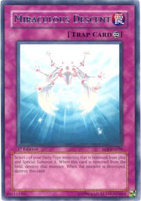 Miraculous Descent - EOJ-EN058 - Rare - 1st Edition LP YuGiOh!  Booster Set Card-image