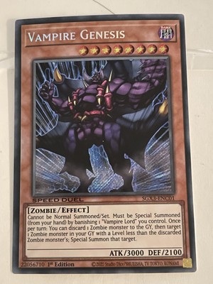 Vampire Genesis (Secret Rare) Speed Duel GX Yugioh #SGX3-ENC01 Secret Rare-image