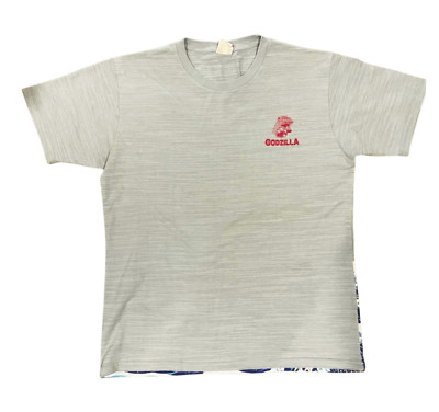 Godzilla Ukiyoe Tomo Co Official Mt. Fuji Wave Double-Sided Gray T-Shirt XL Mens-image