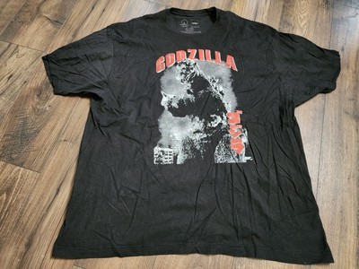 Mens 3XL Godzilla Movie Black Retro Graphic T Shirt -image