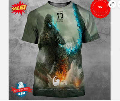 Godzilla Minus One Re-Release 2025 hot shirt 3d, cute gift dad 3d-image