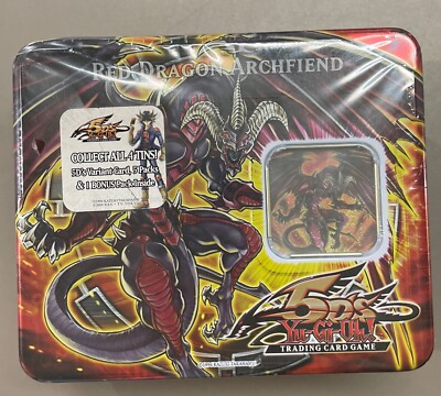 YUGIOH! 5DS GX 2008 Collector's Tin Red Dragon Archfiend Factory Sealed-image