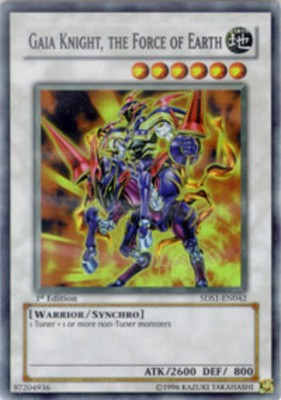 Gaia Knight, the Force of Earth - 5DS1-EN042 - Super Rare - 1st Edition Lightly -image