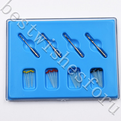 1 Box Dental Polymer Spiral Fibre Resin 20 Pcs Fill Fiber Post & 4 Screw Drills-image