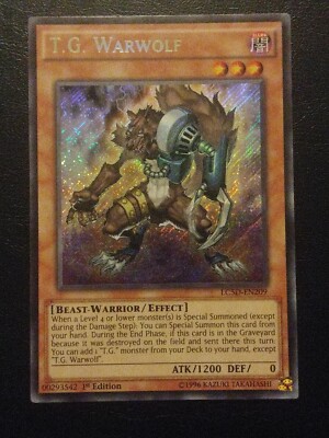 Yu-Gi-Oh! SECRET RARE HOLO CARD T.G. WARWOLF LC5D-EN209 1ST NM-image