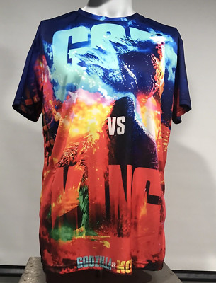 Godzilla vs Kong All Over Print Shirt Large, Short-Sleeve, Missing Tag Pre-Owned-image