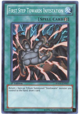 Yu-Gi-Oh Card - HA05-EN057 - FIRST STEP TOWARDS INFESTATION (super rare holo)-image
