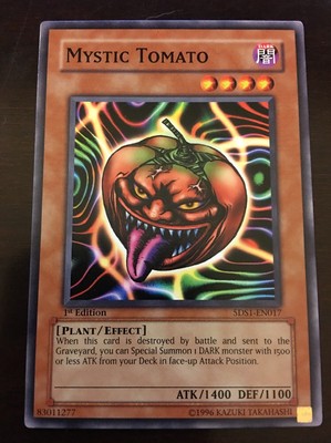 5DS1-EN017 Yugioh! MYSTIC TOMATO 1st Edition EFFECT Monster Card Near Mint x1-image