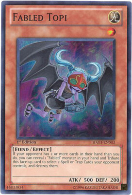 Yu-Gi-Oh Card - HA03-EN003 - FABLED TOPI (super rare holo) - NM-image