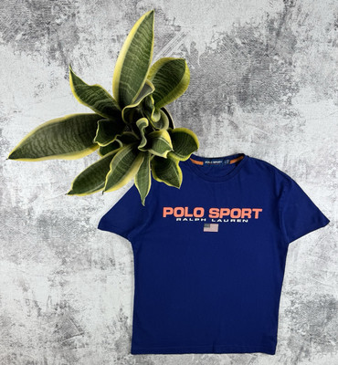 Vintage Polo Sport Ralph Lauren Blue Basic Blank USA American Jersey T Shirt Tee-image