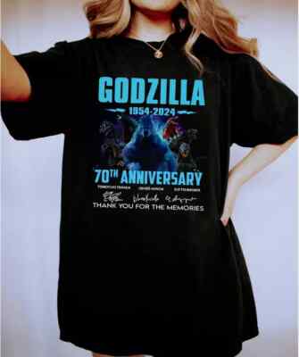 Rare Godzilla 1954 – 2024 70th Anniversary Thank You For The Memories T-Shirt...-image