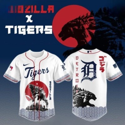 Godzilla x De.troit Tigers Ja.pan Edition 2025 Baseball Jersey-image