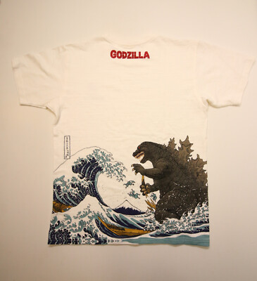 Godzilla Ukiyoe Tomo Co. Official Mt. Fuji Wave T-shirt Asia L Fits US Small-image