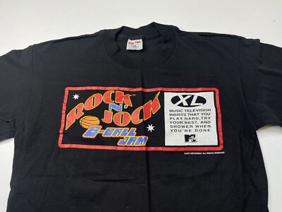 Vintage MTV Rock N Jock B Ball Jam T Shirt Size Large-image
