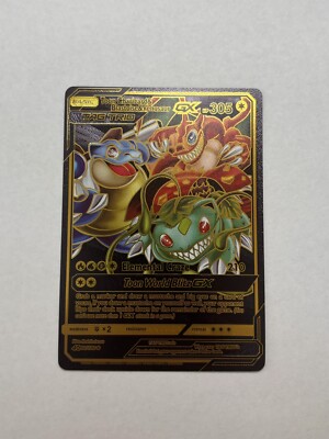 Black Foil Card Collection Toon Charizard &Blastoise & Venusaur GX NM-image