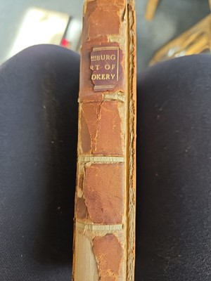 Antique Cookbook,Williamsburg Art of Cookery Leather Bound 1938 Ed   Helen Bull-image