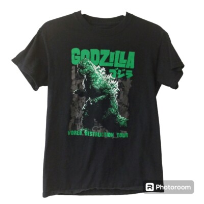 Men's Godzilla World Destruction Tour Short Sleeve T-shirt Size Small - Black-image