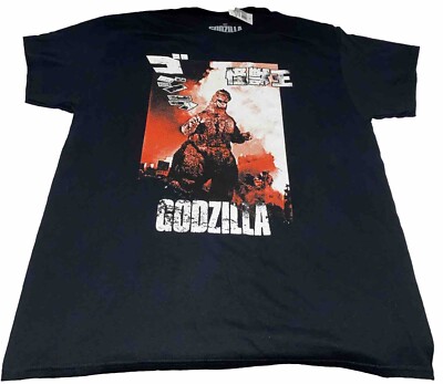 Godzilla Classic 1991 Desctruction with Kanji  Mens T-Shirt-image