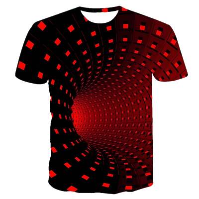 Stylish 3D Graphic Casual Men's Round Neck T-Shirt for Leisure Wear, Short Sleev-image