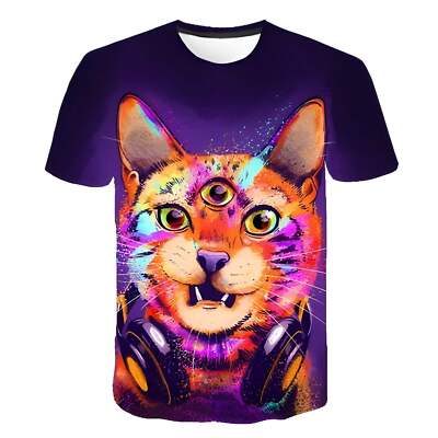 Casual Cartoon Print Short Sleeve 3D T-Shirt for Stylish Everyday Wear-image