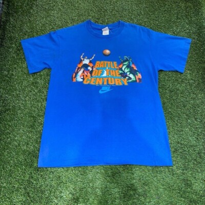 Vintage Nike 1992 Godzilla Vs Charles Barkley T Shirt Size X-Large Blue Tag-image