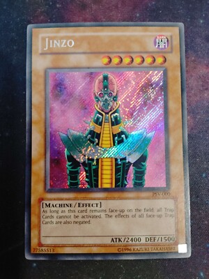 PSA 9 ASIAN ENGLISH HOLO BLEED Jinzo PSV-000 Secret Rare 1st Edition Yugioh 2002-image